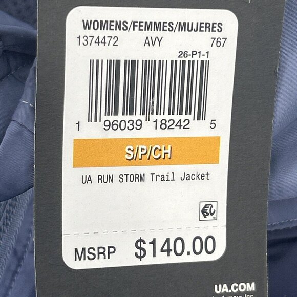 Under Armour Jacket Women's S Bluish Gray Full Zip UA Run Storm Trail Hiking NEW - Picture 5 of 10